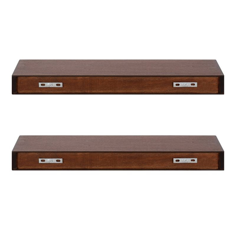2pc 24" Havlock Wood Shelf Set Walnut Brown - Kate & Laurel All Things Decor: Easy Install, Storage Display