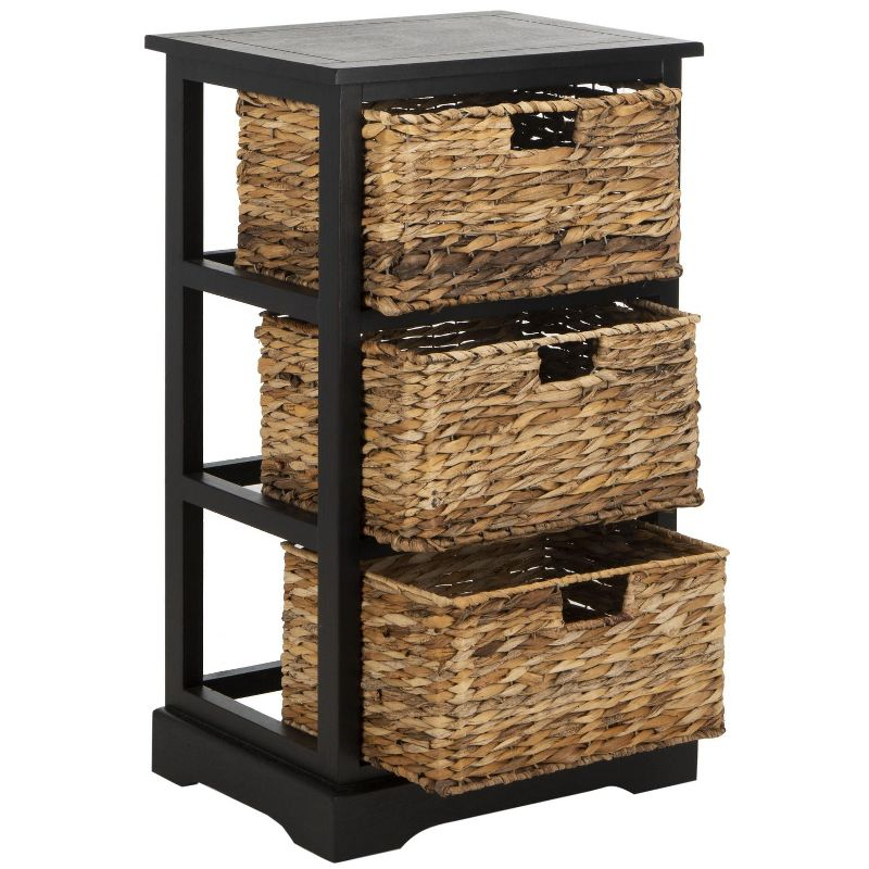 Halle Storage Side Table - AMH5738 - Distressed Black - Safavieh Couture