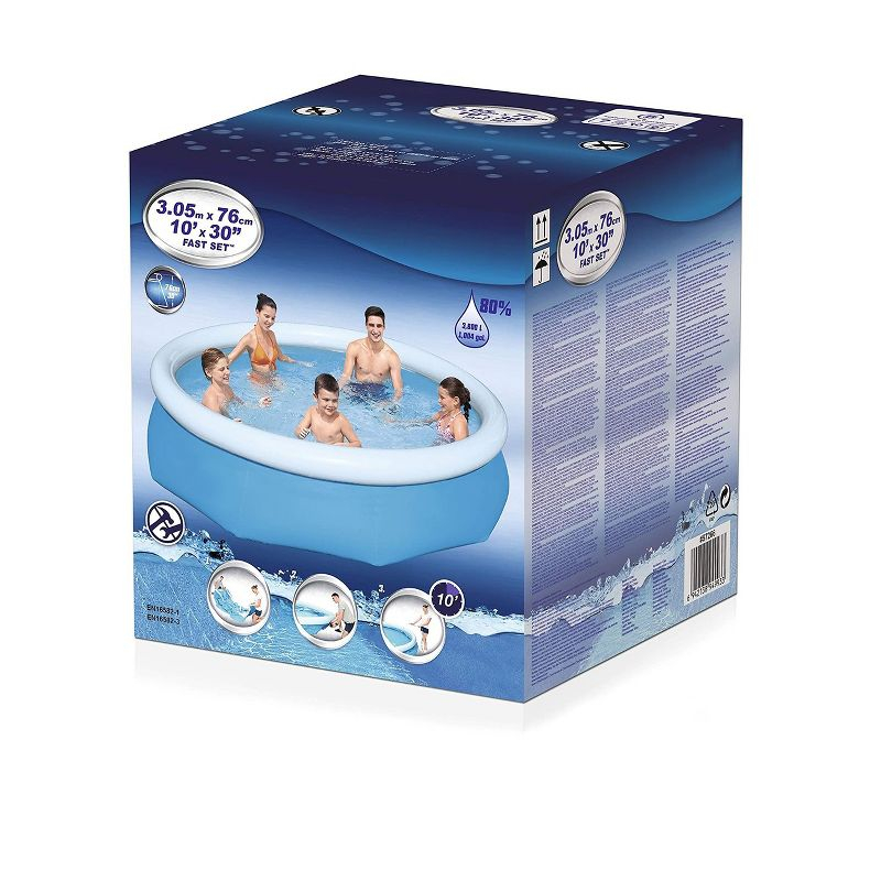 Pool Central 10ft Round Inflatable Easy Set Kids Swimming Pool with Filter Pump