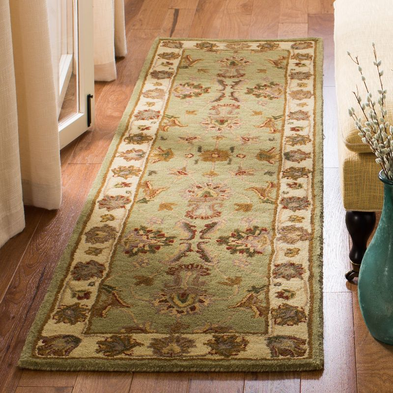 Heritage HG343 Hand Tufted Runner Rug - Green/Gold - 2'3"x20' - Safavieh.