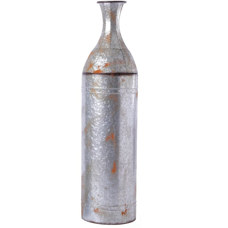 Vintiquewise 43" Rustic Farmhouse Style Galvanized Metal Floor Vase Decoration, Large