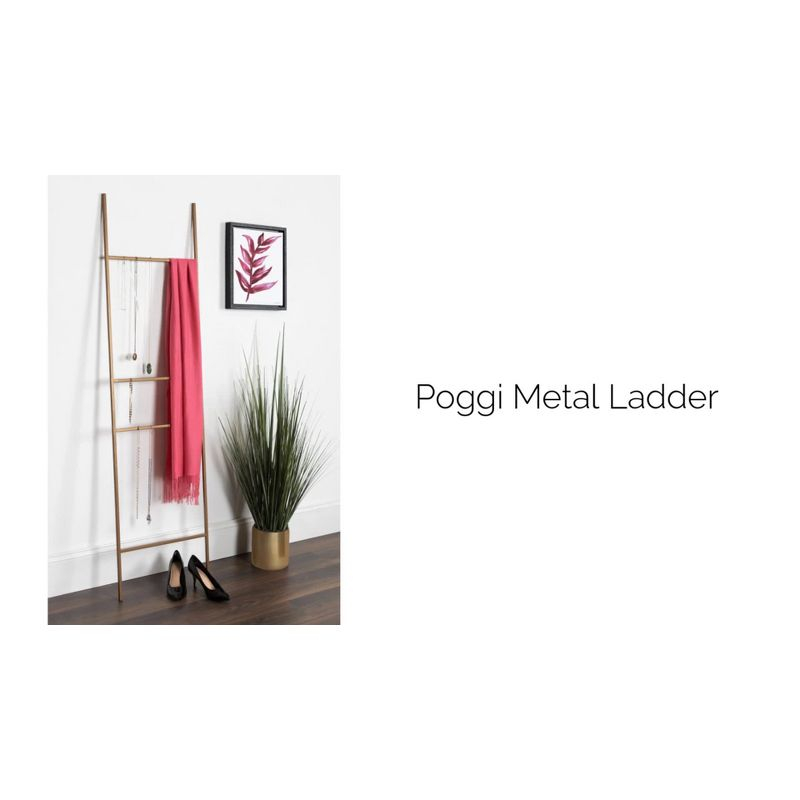 17.75"x67" Poggi Metal Ladder Black - Kate & Laurel All Things Decor: No Assembly, Modern Storage Display