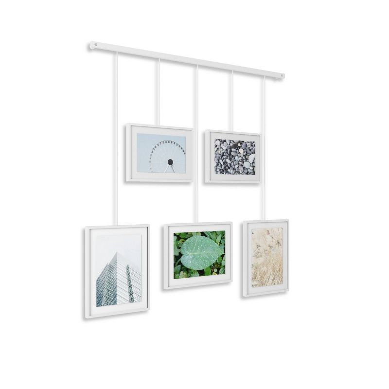 Umbra 27.38" x 26" Exhibit Gallery Multiple Images Display Frame White: Modern Wall-Mounted Steel, Holds 5 Photos