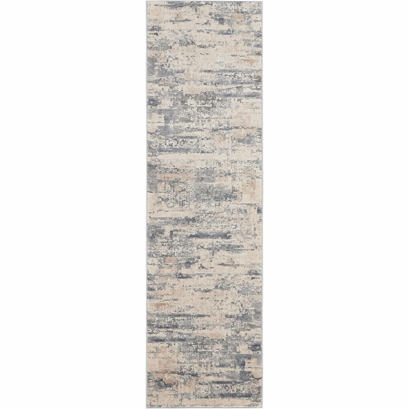 Nourison Rustic Textures Abstract Modern Indoor Area Rug Beige/Grey 2'2" x 7'6"