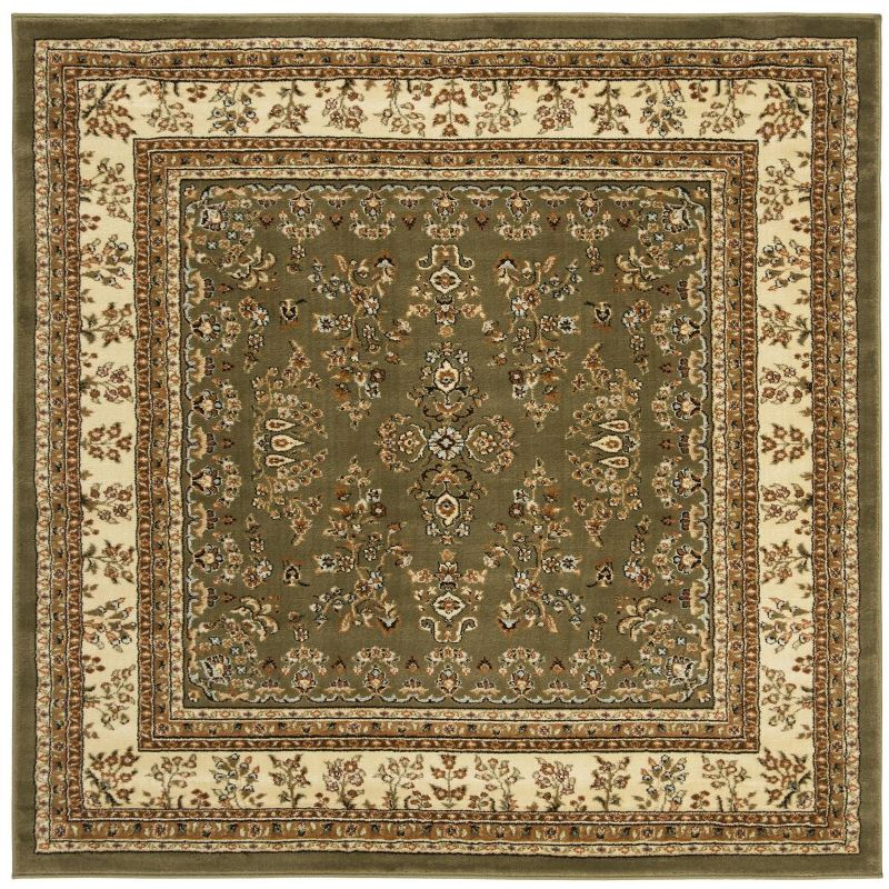 Lyndhurst Sarouk LNH331 Power Loomed Area Rug - Sage/Ivory - 6'x6' - Safavieh