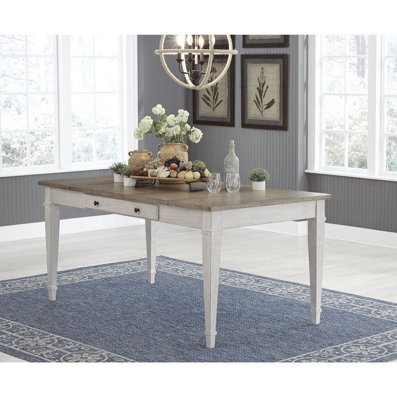 Signature Design by Ashley Casual Skempton Dining Table, White/Light Brown