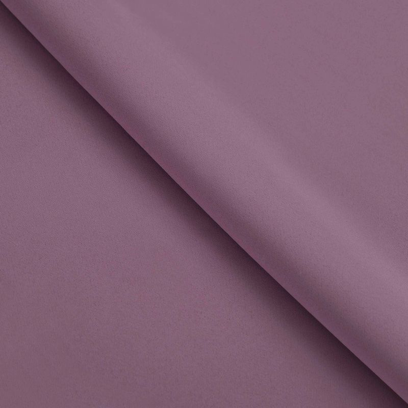 Classic Modern Solid Room Darkening Semi-Blackout Curtains, Grommets, Set of 2, 42"x63", Wisteria - Blue Nile Mills