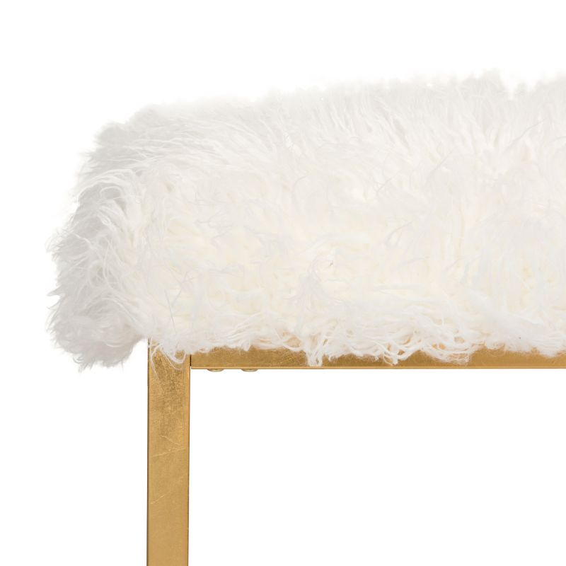 Rowan Square Ottoman - FOX6288 - White - Safavieh Couture
