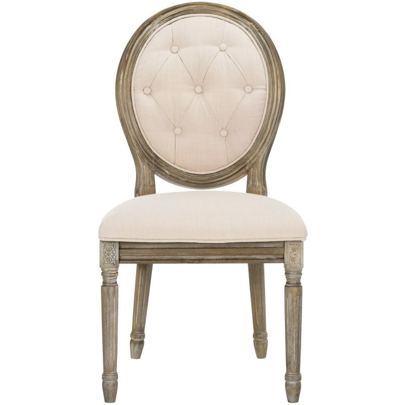 Holloway Tufted Oval Side Chair (Set of 2) - FOX6235 - Beige - Safavieh Couture