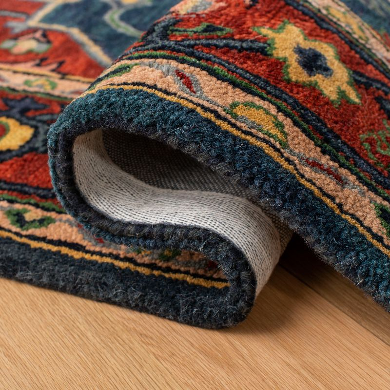 Heritage HG923 Hand Tufted Area Rug - Blue/Red - 6'x6' - Safavieh.