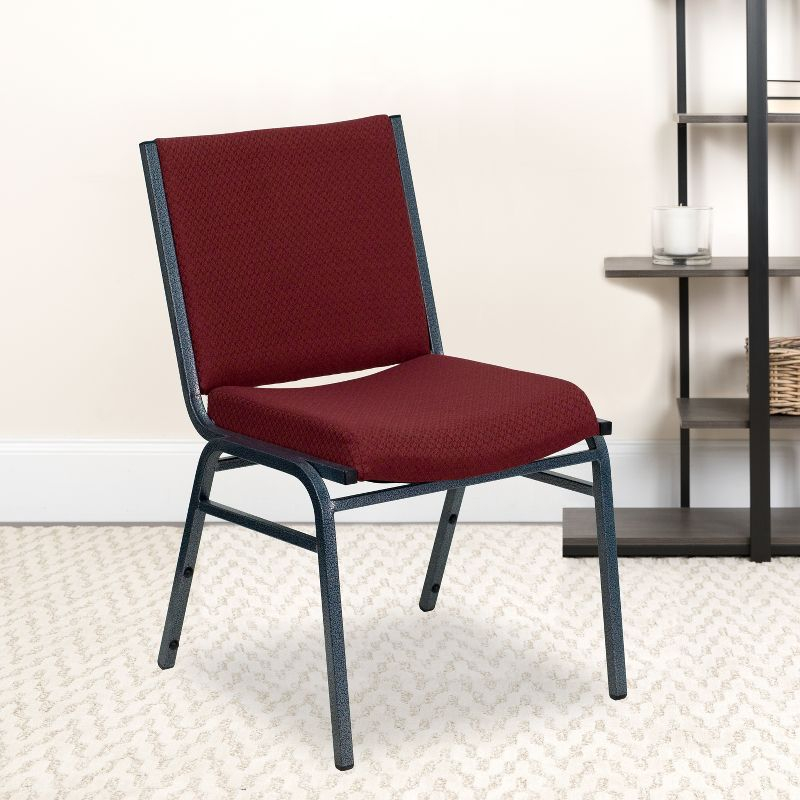 Flash Furniture HERCULES Series Heavy Duty Burgundy Patterned Fabric Stack Chair
