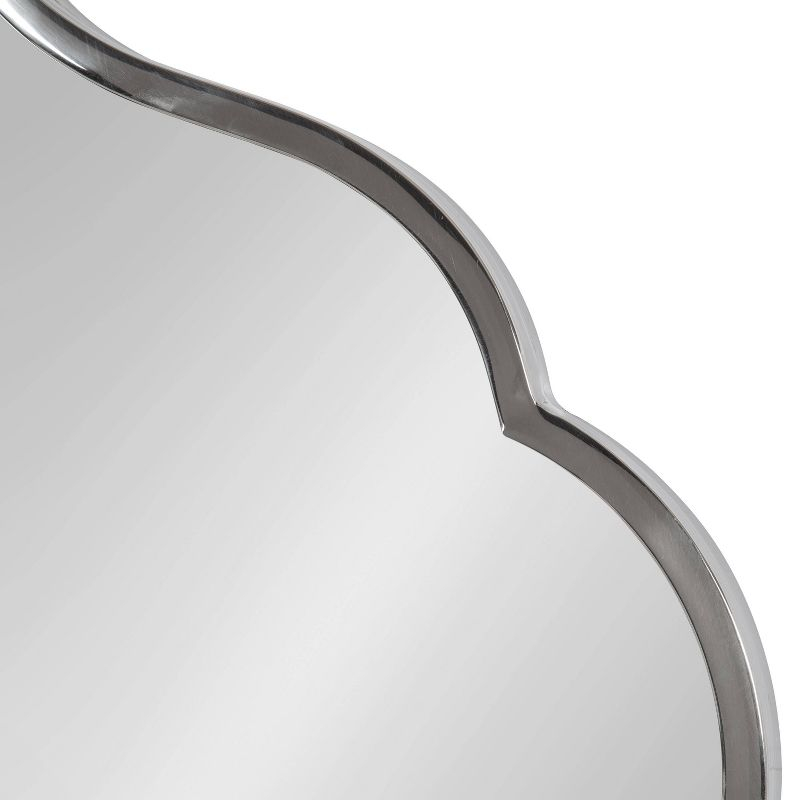 23" x 37" Rowla Framed Decorative Wall Mirror Silver - Kate & Laurel All Things Decor: Arched, Curved, Metal Mount