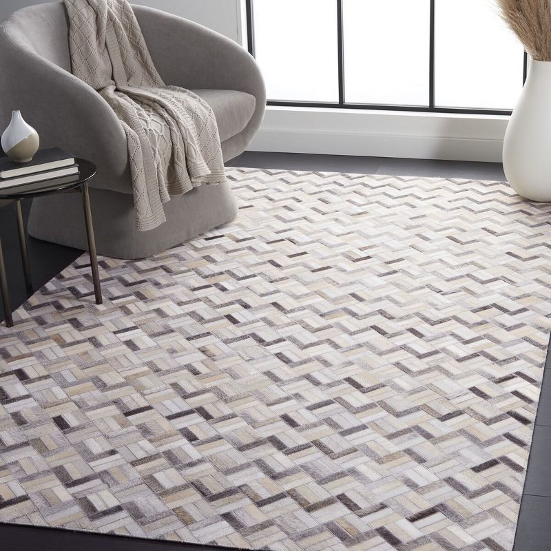 Studio Leather STL235 Power Loomed Area Rug - Black/Grey - 5'x8' - Safavieh.