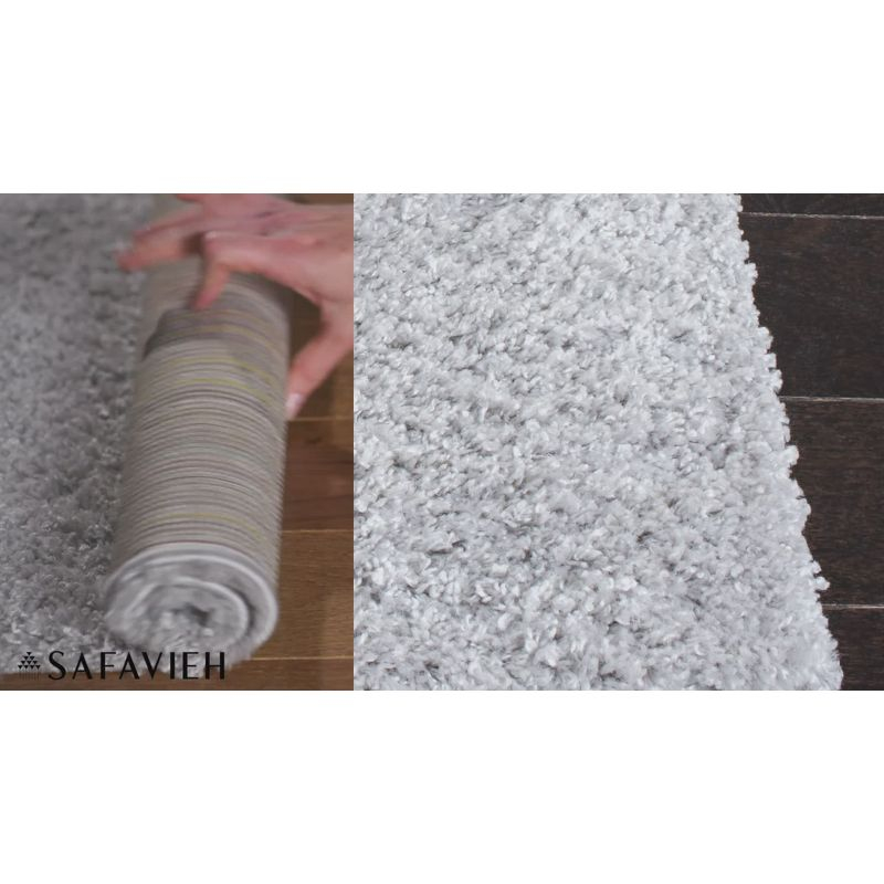 August Shag 500 AUG511 Power Loomed Indoor Area Rug - Light Grey - 5'3"x7'7" - Safavieh