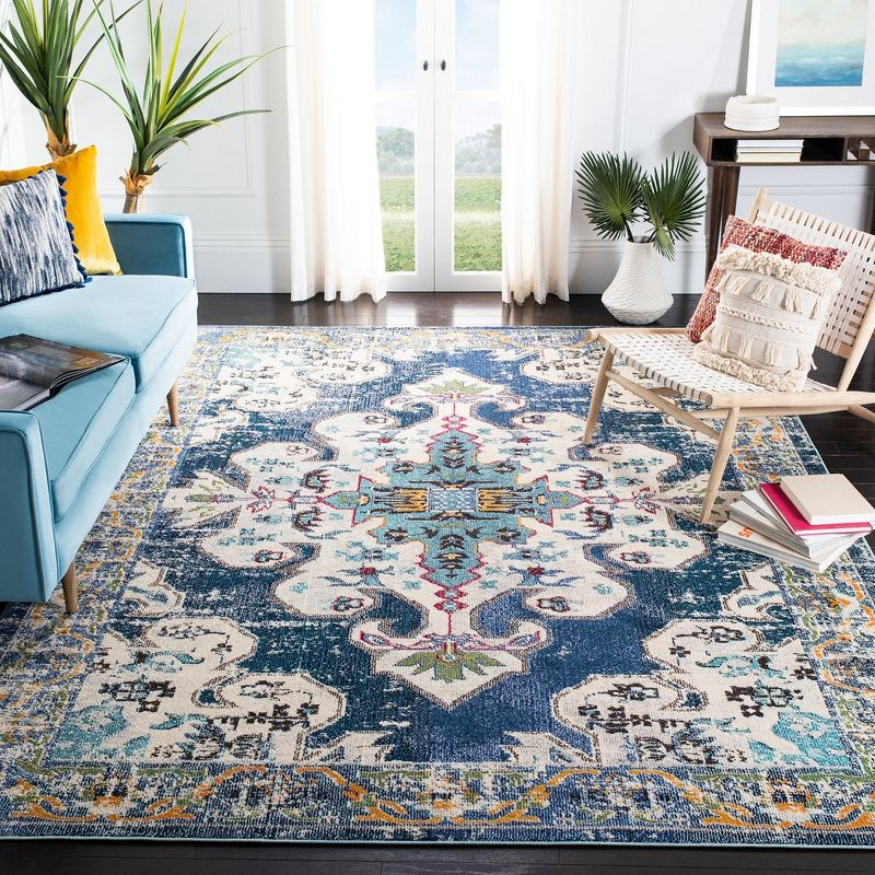 Madison MAD452 Power Loomed Indoor Area Rug - Navy/Grey - 9'x12' - Safavieh