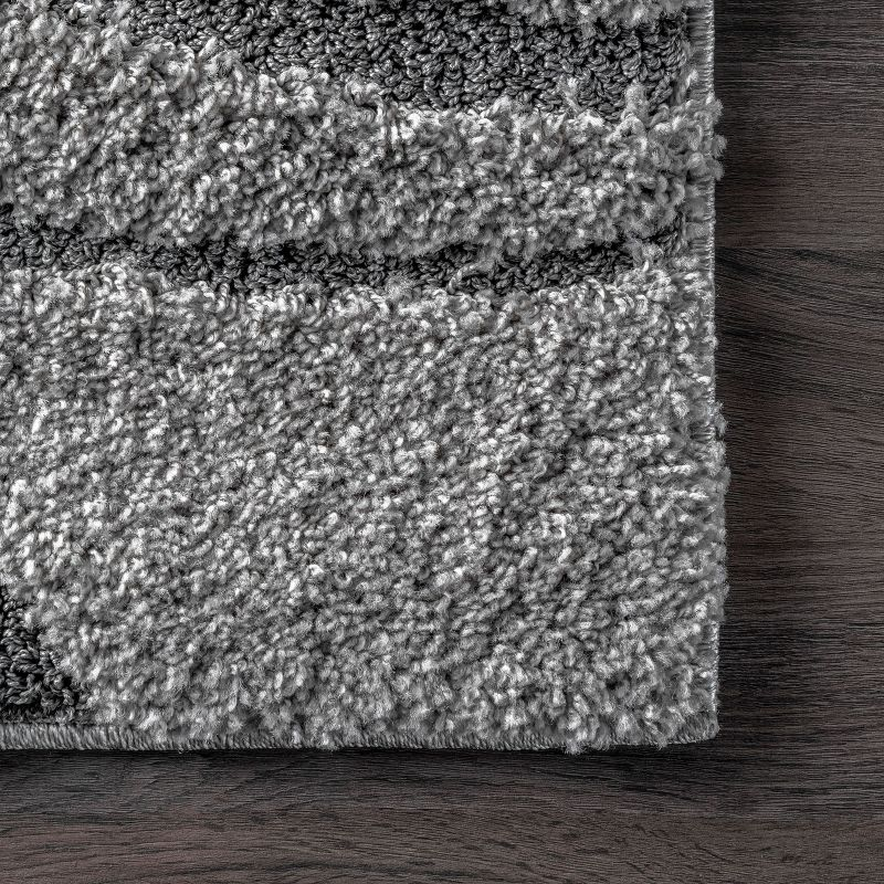 Nuloom Carolyn Abstract 4x6 Shag Indoor Area Rug for Living Room Bedroom Dining Room Nursery, Dark Grey