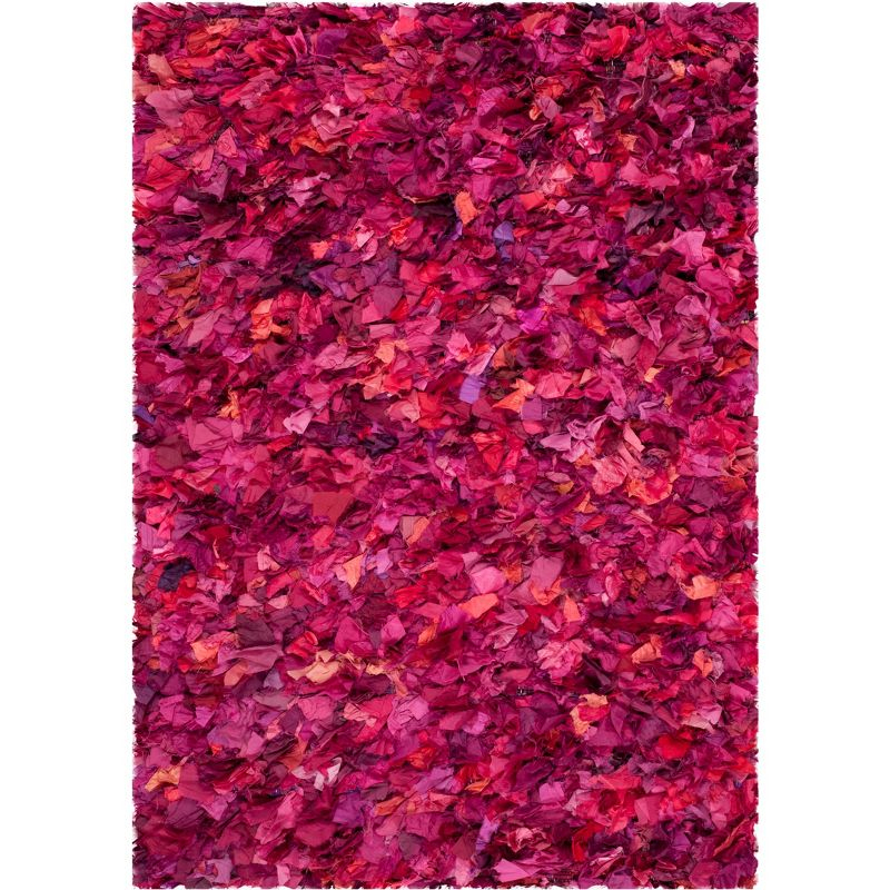 Rio Shag SG951 Hand Woven Indoor Accent Rug - Fuchsia/Multi - 3'x5' - Safavieh