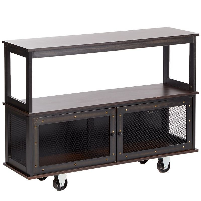 The Lakeside Collection Industrial-Style Rolling Buffet Carts - Black