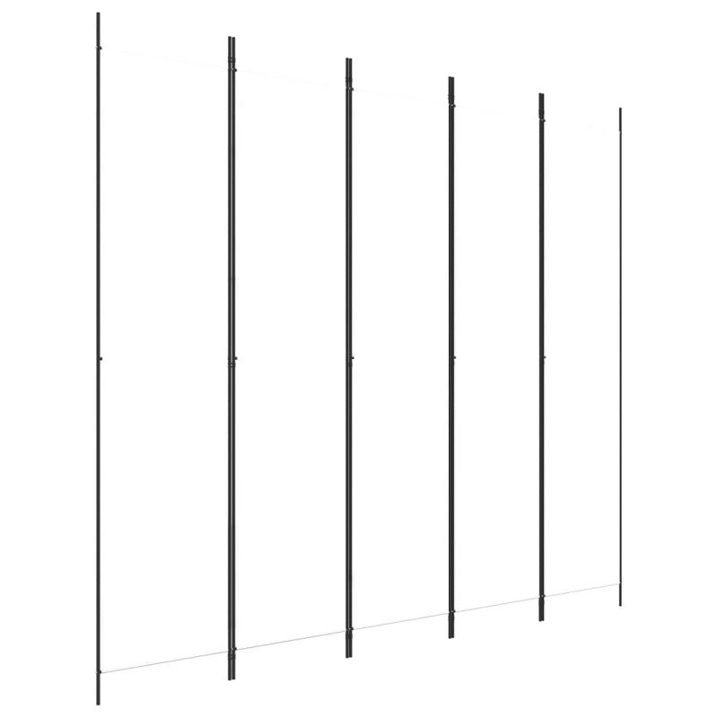 vidaXL 5-Panel Room Divider White 98.4"x86.6" Fabric