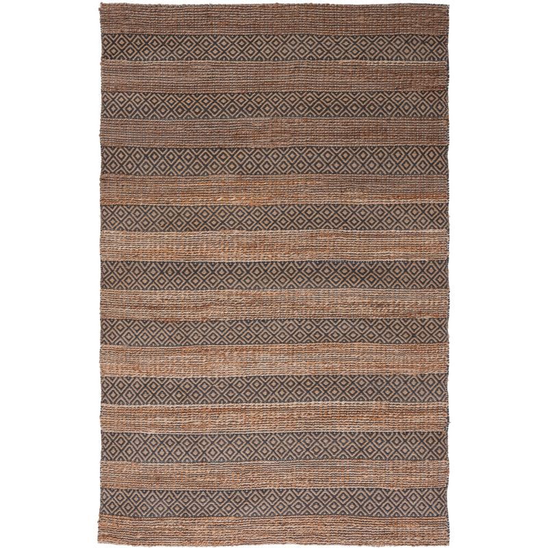 Natural Fiber NFB653 Power Loomed Area Rug - Charcoal/Natural - 8'9"x11'9" - Safavieh.