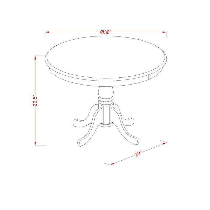 East West Furniture ANVA3-OAK-W 3 PC Small Kitchen Table set - small Dining Table and 2 Kitchen chair