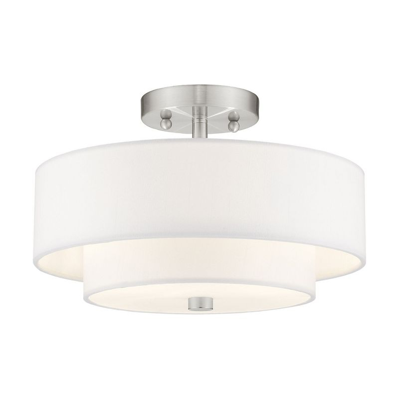 Livex Lighting Claremont 2 - Light Semi-Flush Mount in  Brushed Nickel