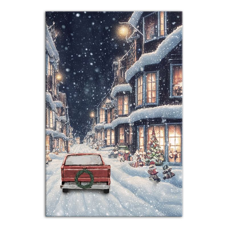 Creative Products Snowy Christmas Village 20 x 30 Canvas Wall Art