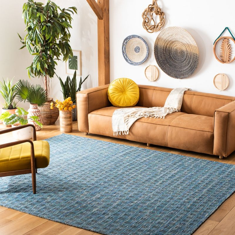 Kilim KLM377 Hand Woven Area Rug - Blue/Black - 6'x9' - Safavieh.