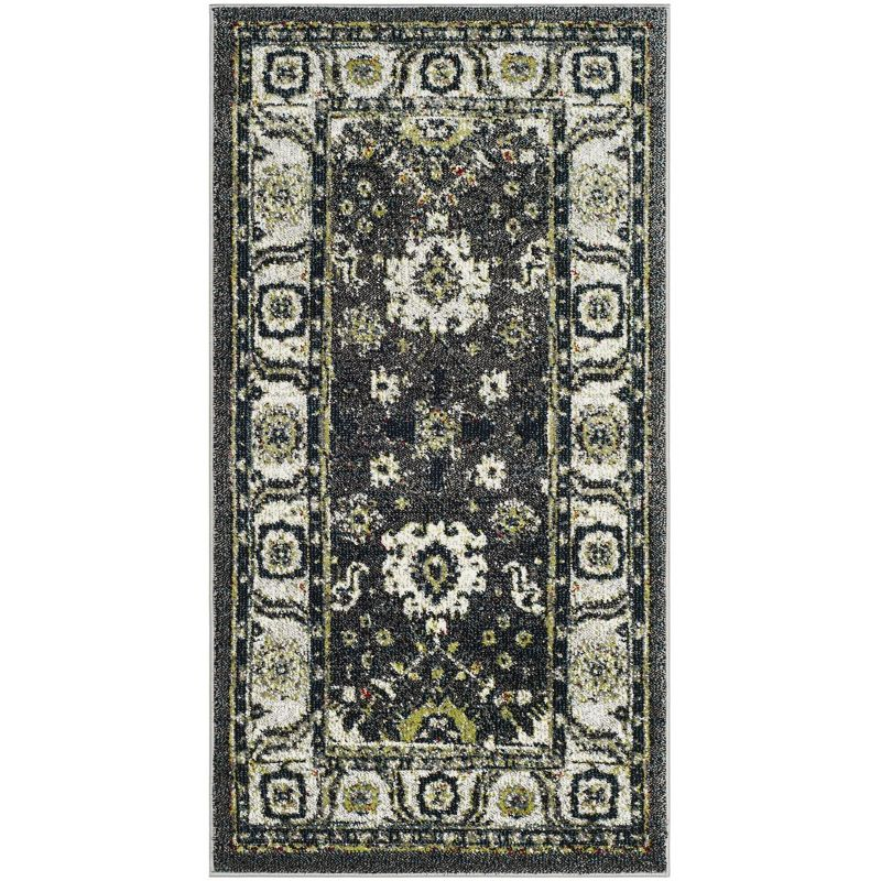 Vintage Hamadan VTH214 Power Loomed Indoor Accent Rug - Dark Grey/Ivory - 2'7"x5' - Safavieh