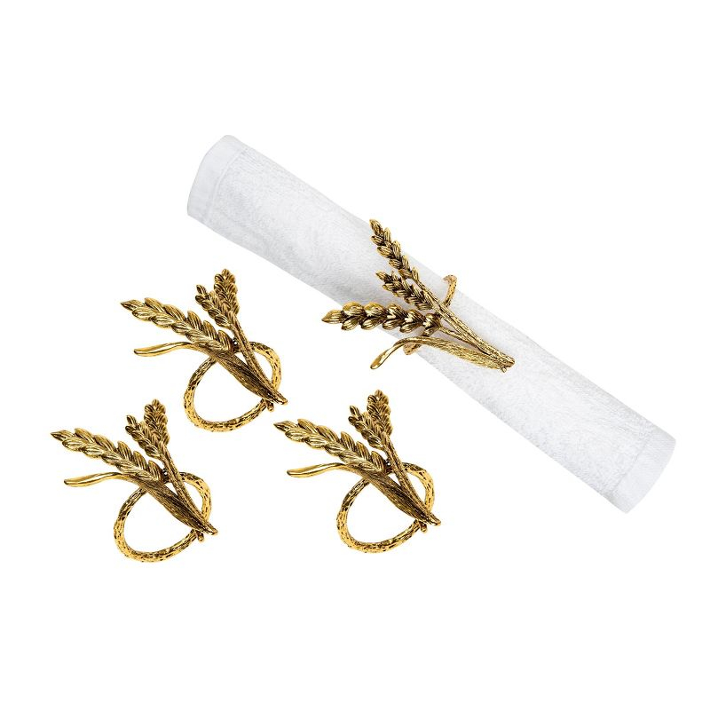 C&F Home Bronze Wheat Napkin Ring S/4