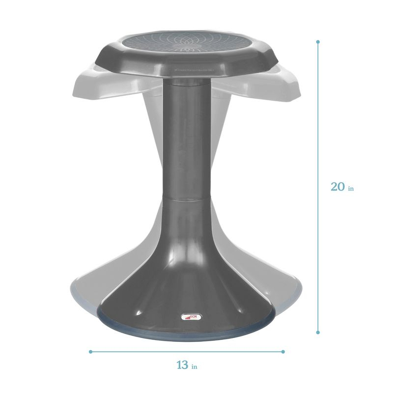 ECR4Kids ACE Active Core Engagement Wobble Stool, 20-Inch Seat Height, Grey, 1