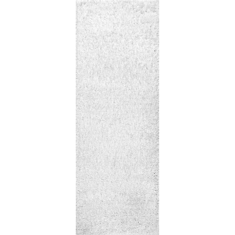 Nuloom Kara Solid 2x6 Runner Shag Indoor Area Rug for Living Room Bedroom Dining Room Nursery Entryway Hallway, Ivory