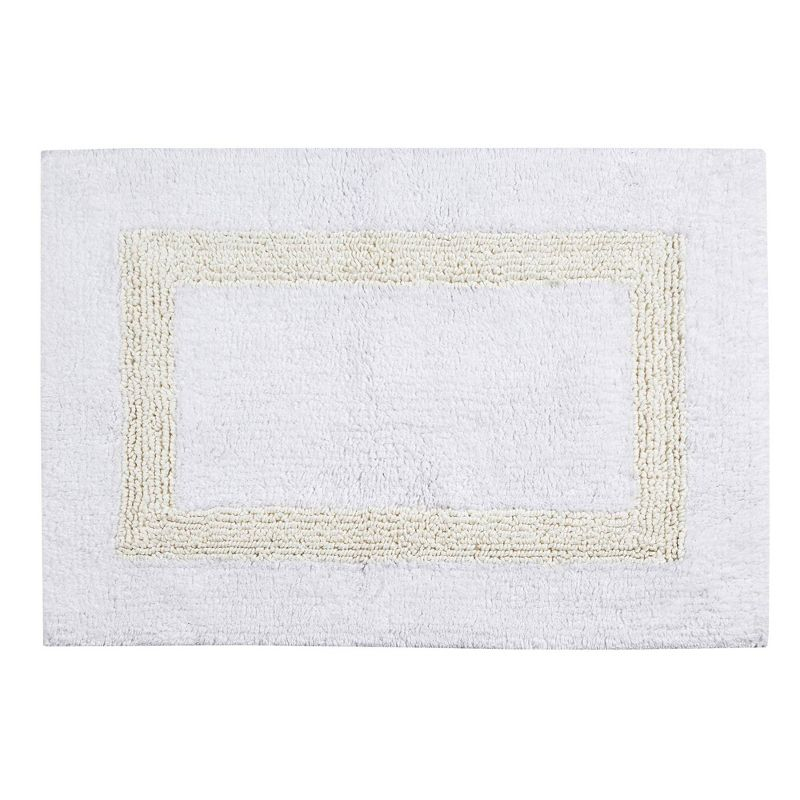 21"x34" Hotel Collection Bath Rug White/Ivory - Better Trends: Cotton Tufted, Machine Washable