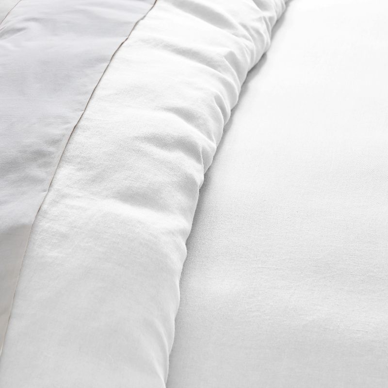 Washed Linen Full/Queen Duvet Cover - White - Levtex Home