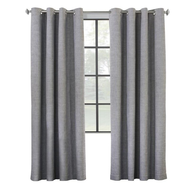 Commonwealth Maya Grommet Curtain Panel Window Dressing - 52"x63", Grey