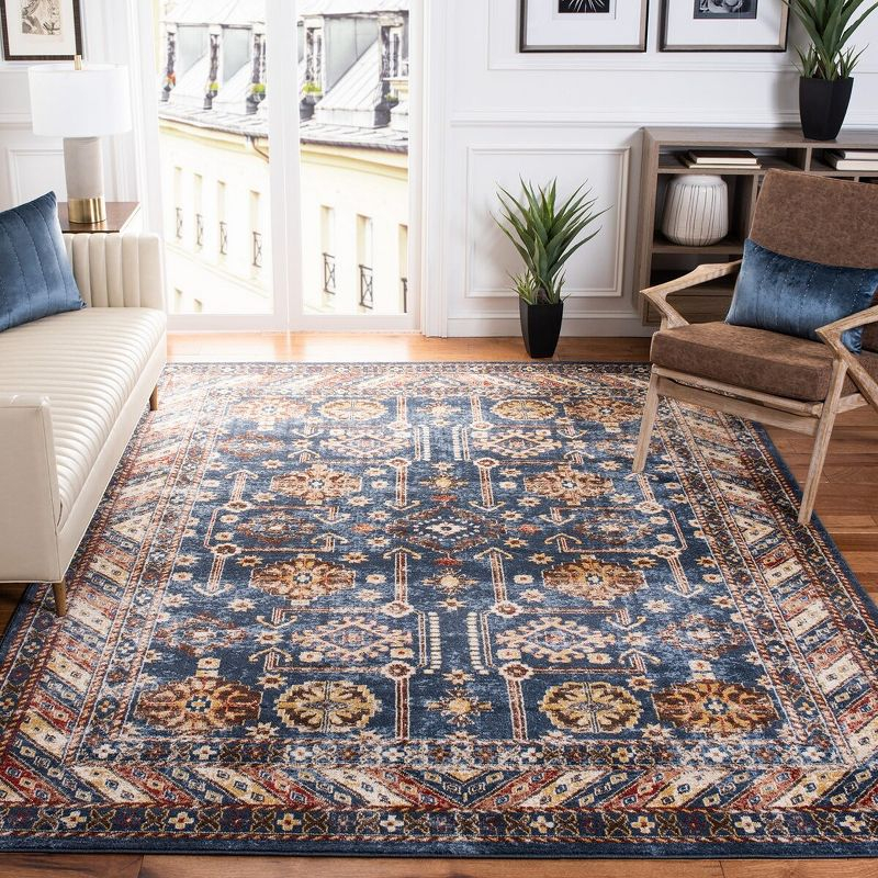 Bijar BIJ653 Power Loomed Indoor Area Rug - Royal/Ivory - 8'x10' - Safavieh