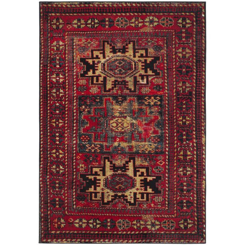 Vintage Hamadan VTH213 Power Loomed Indoor Area Rug - Red/Multi - 6'7"x9' - Safavieh