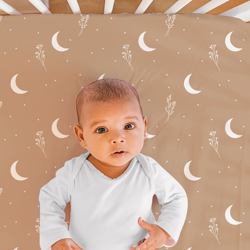 The Peanutshell Crib Bedding Set for Baby Boys and Girls, Boho Celestial, 3 Pieces