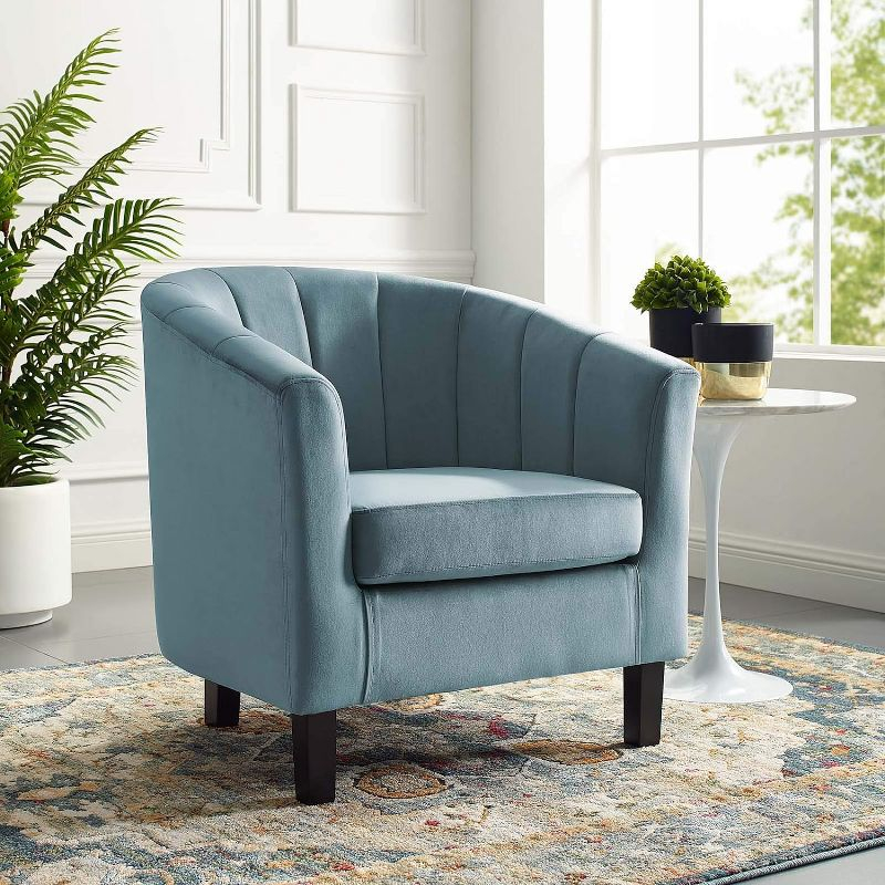 Modway Prospect Channel Tufted Performance Velvet Armchair - Light Blue