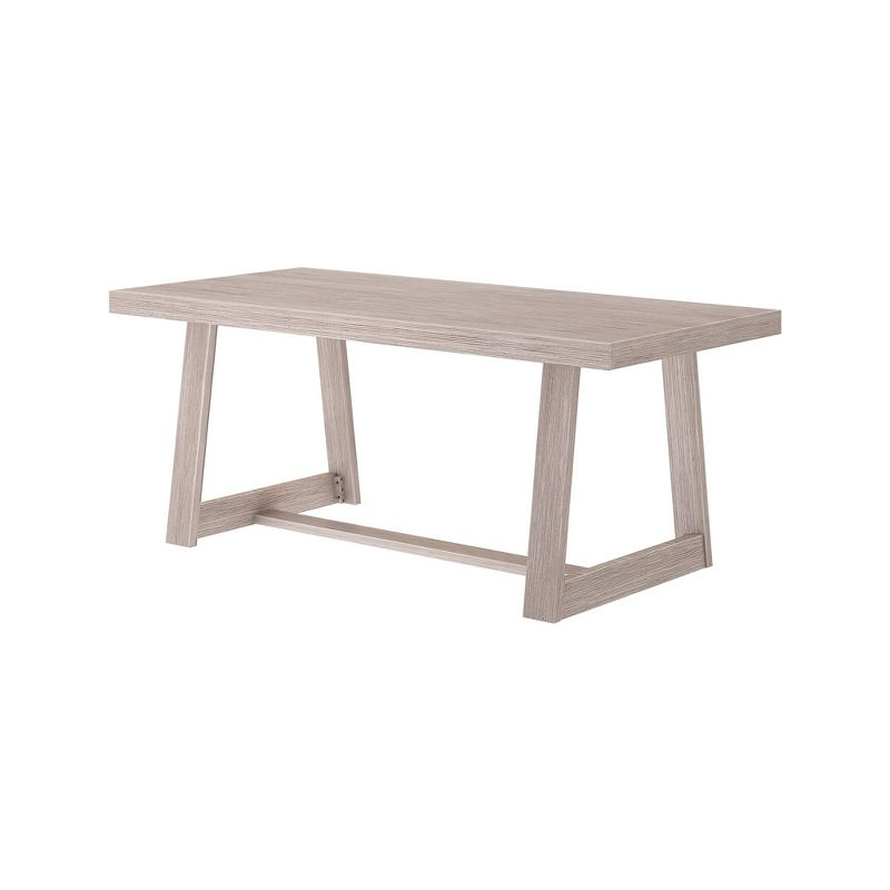 Plank+Beam 72" Dining Table for 6, Solid Wood Classic Farmhouse Style Kitchen Table, Seashell Wirebrush