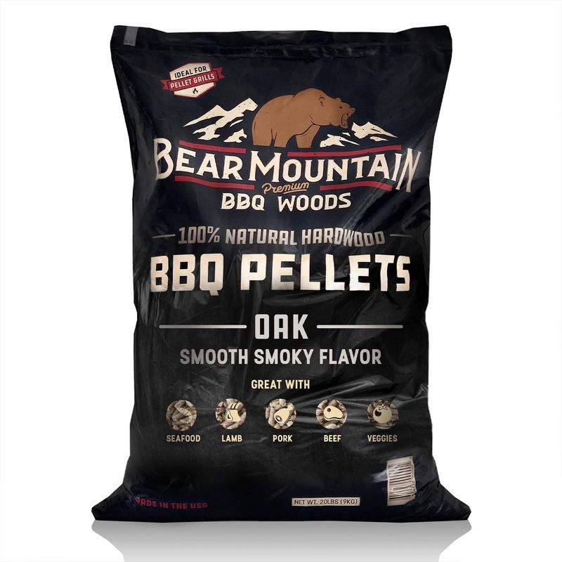 Bear Mountain BBQ Premium All Natural Oak Wood Smoker Pellets for Smoker Grill, Outdoor Gas, Charcoal, and Electric Grill, 40 Pounds (2 Pack)