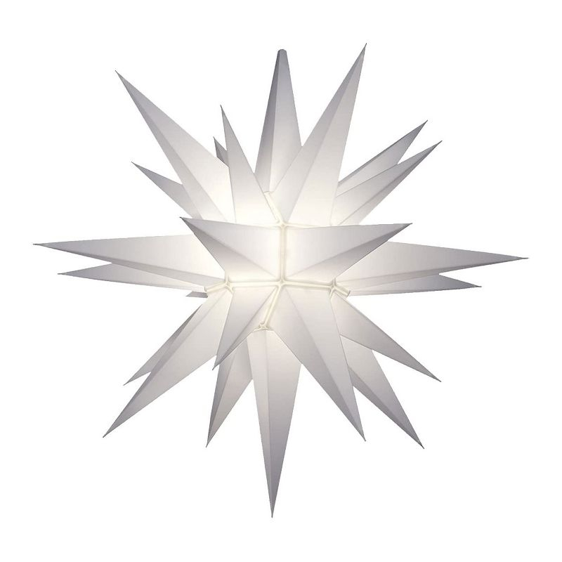 Keystone Holiday Outdoor 21 Inch Diameter Illuminated Prelit LED Christmas Advent Star Light Holiday Decoration w/ Twist & Lock Design, White