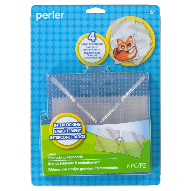 Perler Large Clear Pegboards, 4 Per Pack, 2 Packs
