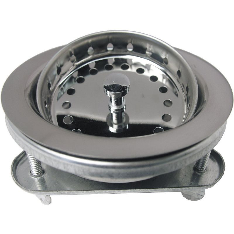 Lasco  3-1/2 In. Chrome EZ-On Duo Basket Strainer Assembly 03-1031