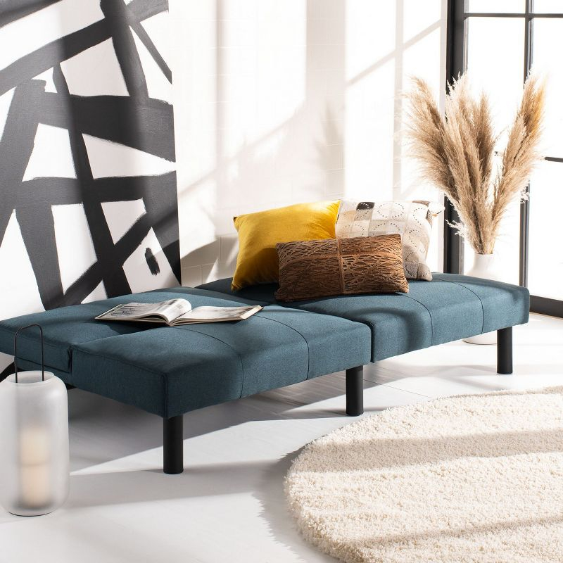 Astoria Foldable Futon Bed - Navy/Black - Safavieh.