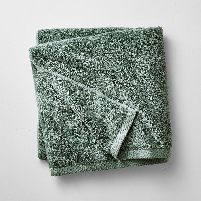 Organic Bath Sheet Dark Teal Blue - Casaluna™: Heavyweight Organic Cotton, Low Lint, GOTS & OEKO-TEX Certified