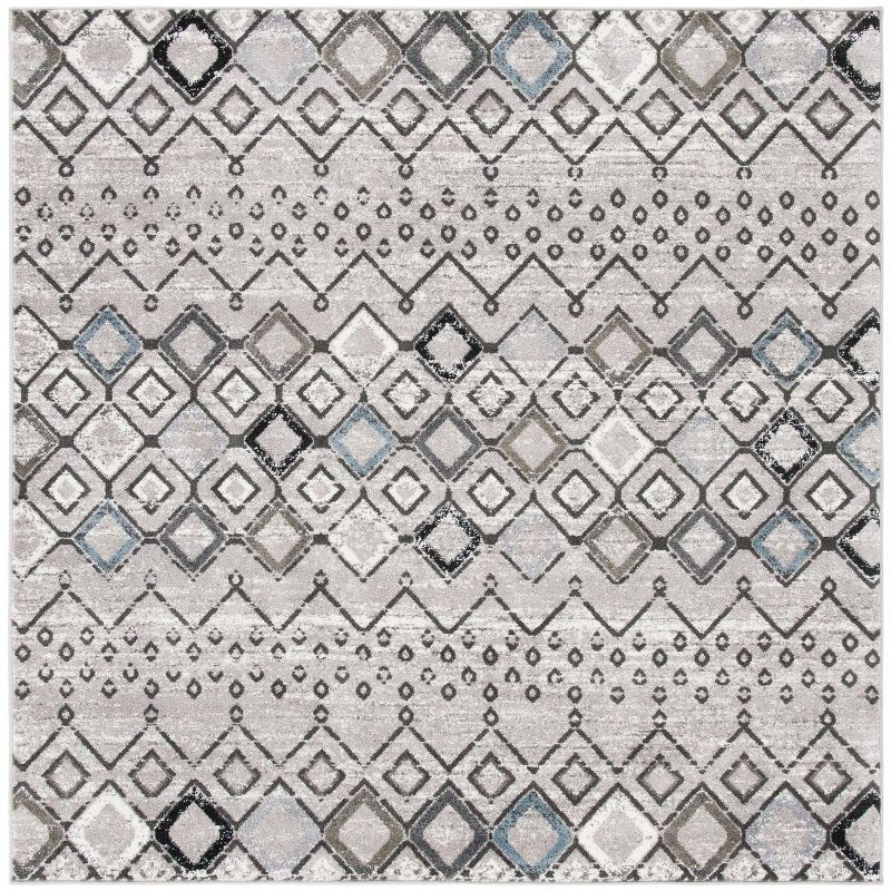 Amsterdam AMS108 Power Loomed Indoor Area Rug - Light Grey/Brown - 9'x9' - Safavieh