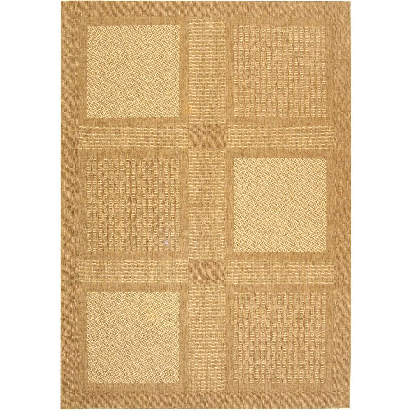 Courtyard CY1928 Power Loomed Indoor and Outdoor Area Rug - Brown/Natural - 5'3"x7'7" - Safavieh