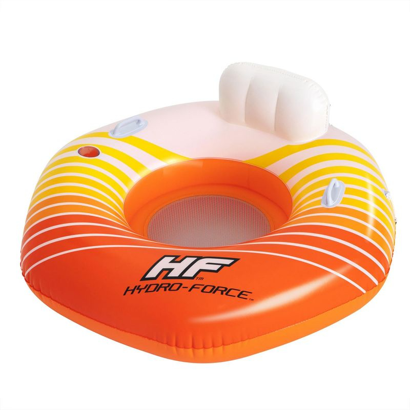 Bestway Hydro-Force Sunkissed Inflatable PVC Clasp N Go Inner Tube Ring Float Tube for Pool, Lake, River, Beach, 4 Pack, Orange and Yellow