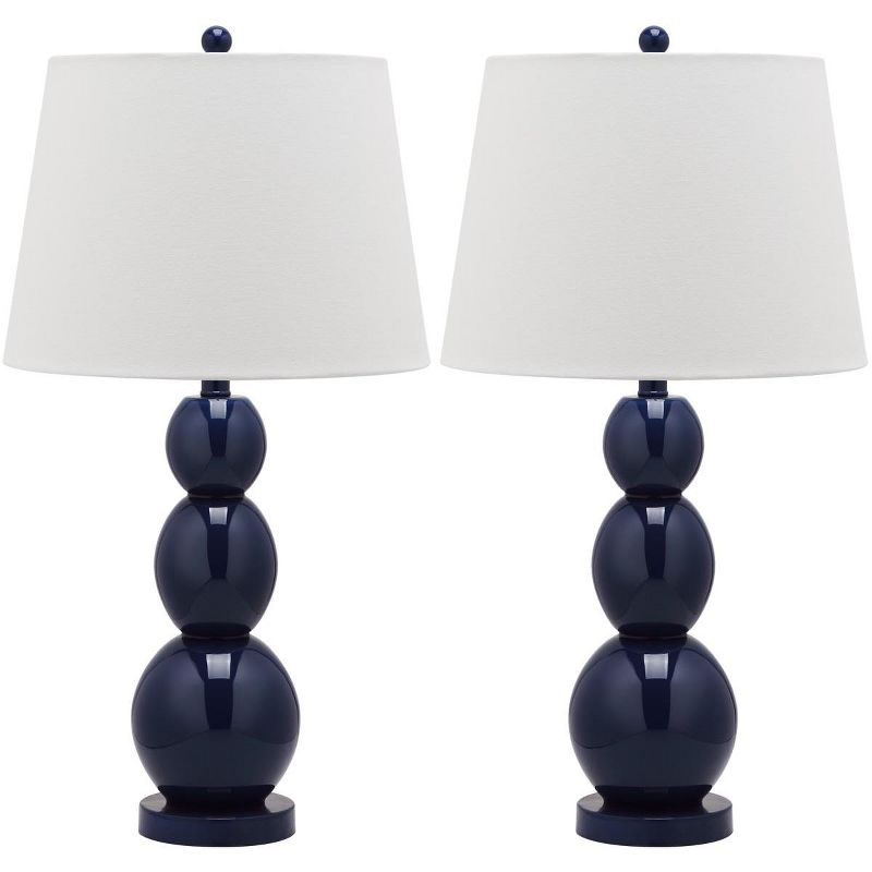 Jayne 3 Sphere Table Lamp (Set of 2) - Navy - Safavieh.